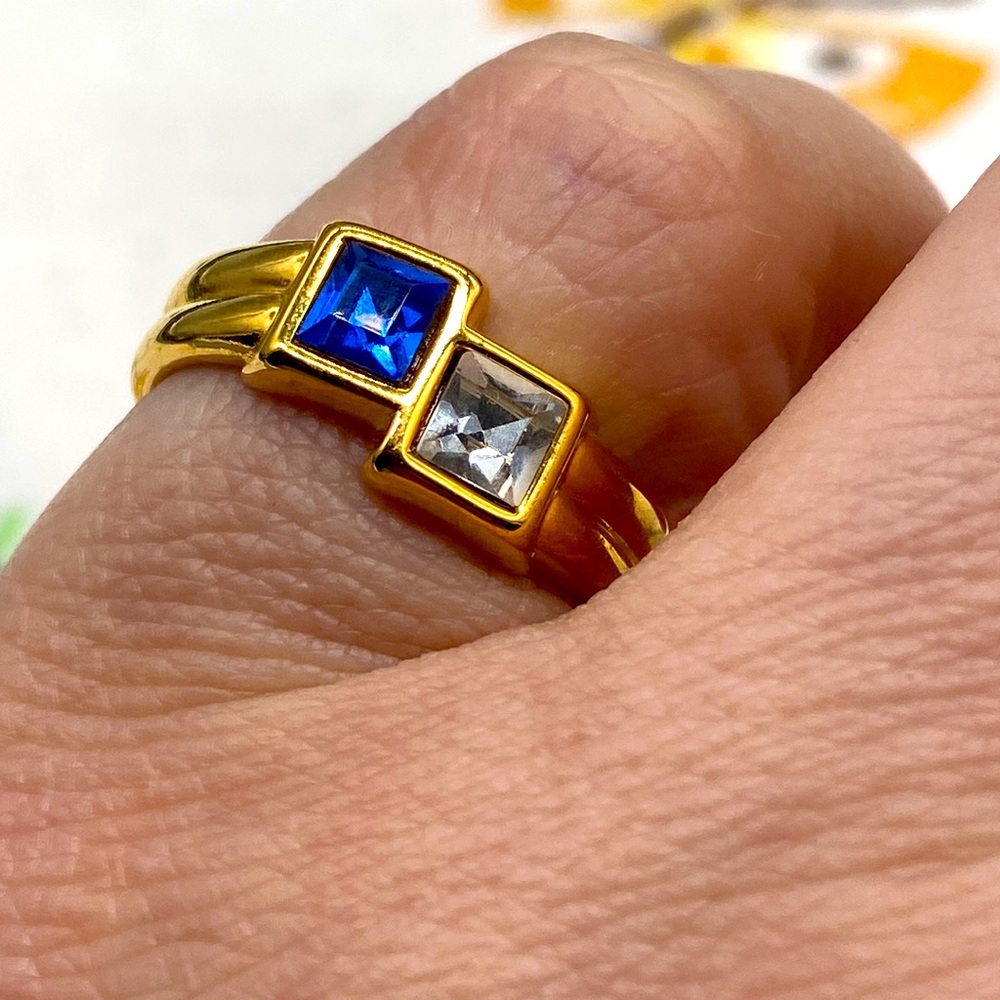 Vintage Avon Delicate Hues Stackable Ring Simulat… - image 5